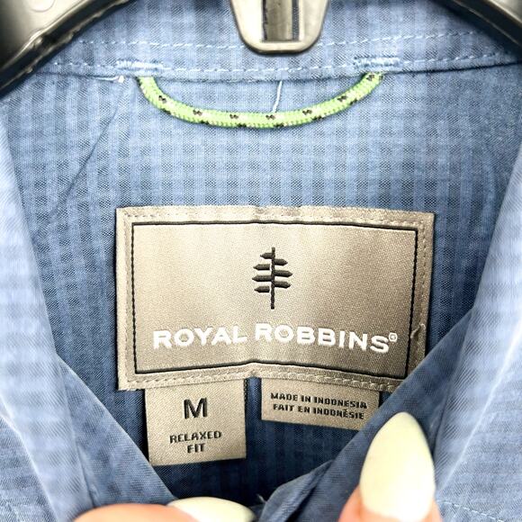 ROYAL ROBBINS Men's Desert Pucker Dry S/S Shirt Medium Collins Blue NWOT - Picture 9 of 11